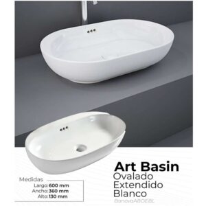 LAVABO ART BASIN EXTENDIDO BLANCO - BANOVA