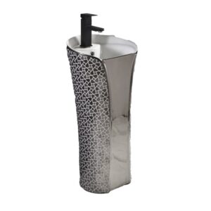 LAVABO PEDESTAL LOTO PRISMATIC PLATA - BANOVA