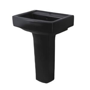 LAVABO PEDESTAL CUADRADO NEGRO MATE - BANOVA