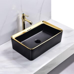 LAVABO ART BASIN BLACK GOLD LINE - BANOVA
