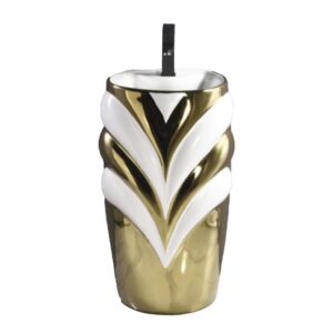 LAVABO PEDESTAL FLOWER BLANCO DORADO - BANOVA